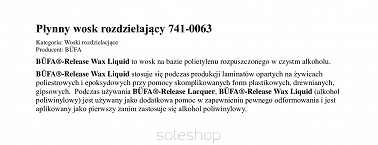 Płynny wosk rozdzielający 741-0063 Büfa® *4,5kg*