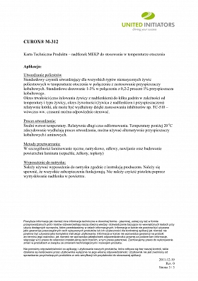 CUROX M-312 *5L* (inicjator , utwardzacz do nienasyconych  żywic polietrowych)